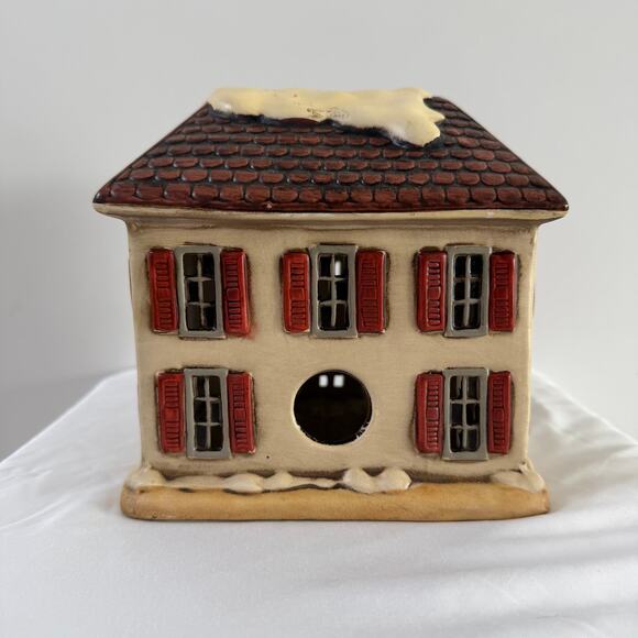 Vintage Lefton 1986 Geo Z Colonial Village McCauley House Lighted Ceramic - Picture 3 of 7